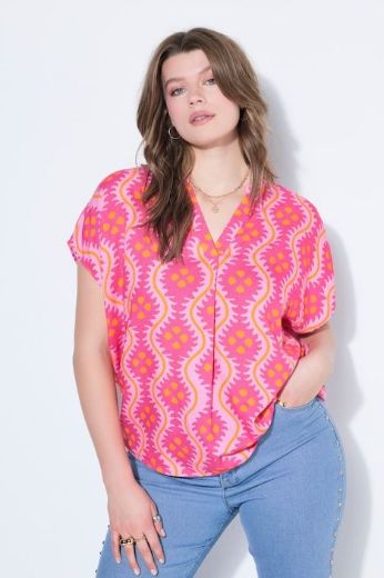 Plus size veliki brojevi Bluza kratkih rukava šireg kroja za punije