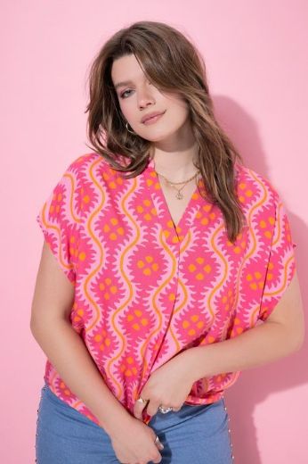 Plus size veliki brojevi Bluza kratkih rukava šireg kroja za punije