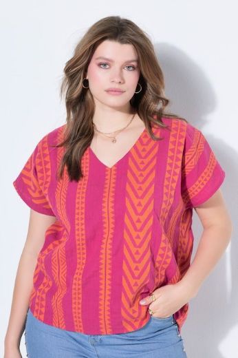 Plus size veliki brojevi Bluza kratkih rukava šireg kroja za punije