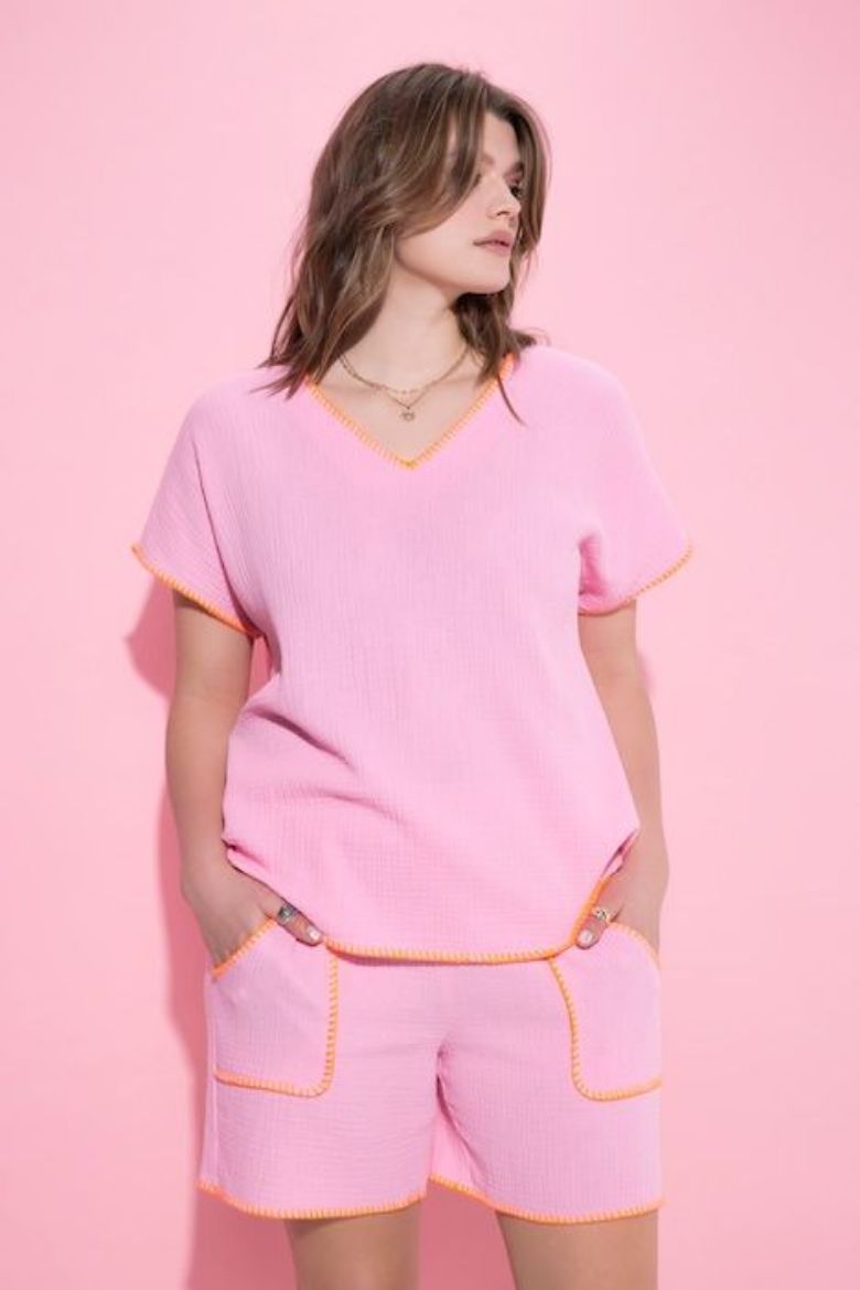 Plus size veliki brojevi Majica kratkih rukava šireg kroja za punije