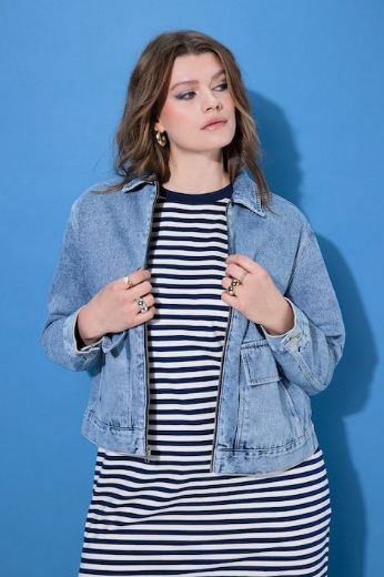 Plus size veliki brojevi Jakna lagana traper za punije