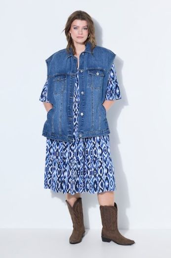 Plus size veliki brojevi Prsluk traper šireg kroja za punije