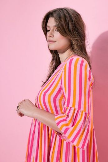 Plus size veliki brojevi Haljina midi 3/4 rukava A kroja za punije