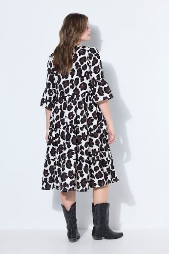 Plus size veliki brojevi Haljina maxi 3/4 rukava od muslina za punije