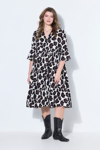 Plus size veliki brojevi Haljina maxi 3/4 rukava od muslina za punije