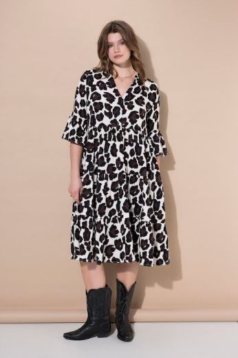 Plus size veliki brojevi Haljina maxi 3/4 rukava od muslina za punije