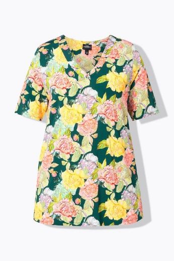 Plus size veliki brojevi Majica kratkih rukava V izreza za punije