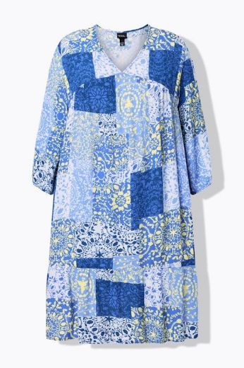 Plus size veliki brojevi Haljina 3/4 rukava A kroja za punije