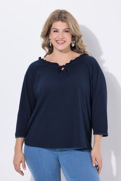 Veliki brojevi Majica 3/4 rukava pamučna moda za punije