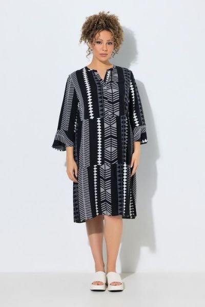 Veliki brojevi Haljina 3/4 rukava moda za punije