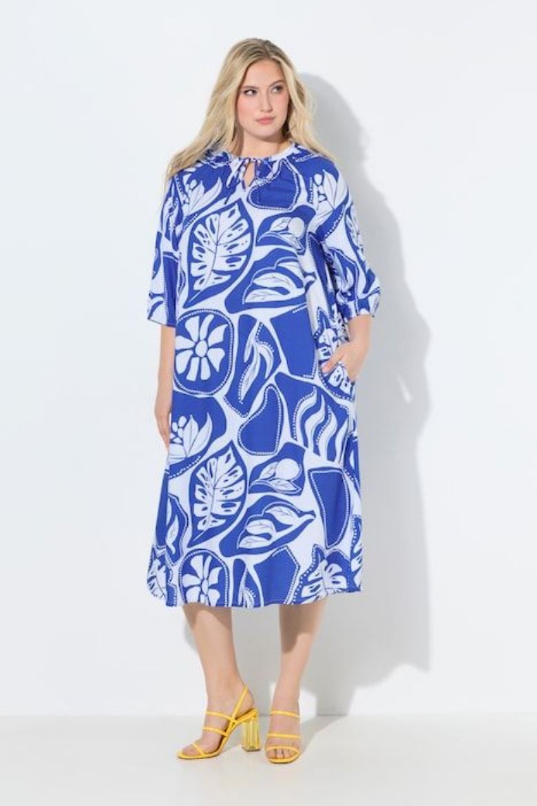 Plus size veliki brojevi Haljina midi 3/4 rukava za punije