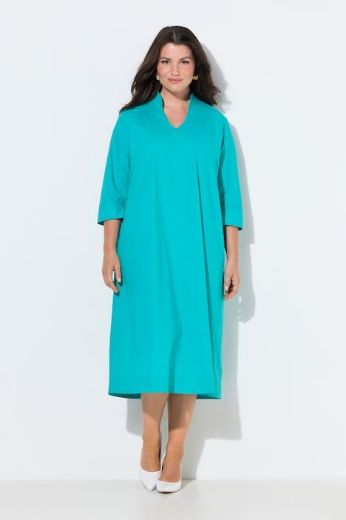 Plus size veliki brojevi Haljina midi 3/4 rukava A kroja za punije