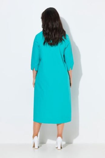 Plus size veliki brojevi Haljina midi 3/4 rukava A kroja za punije