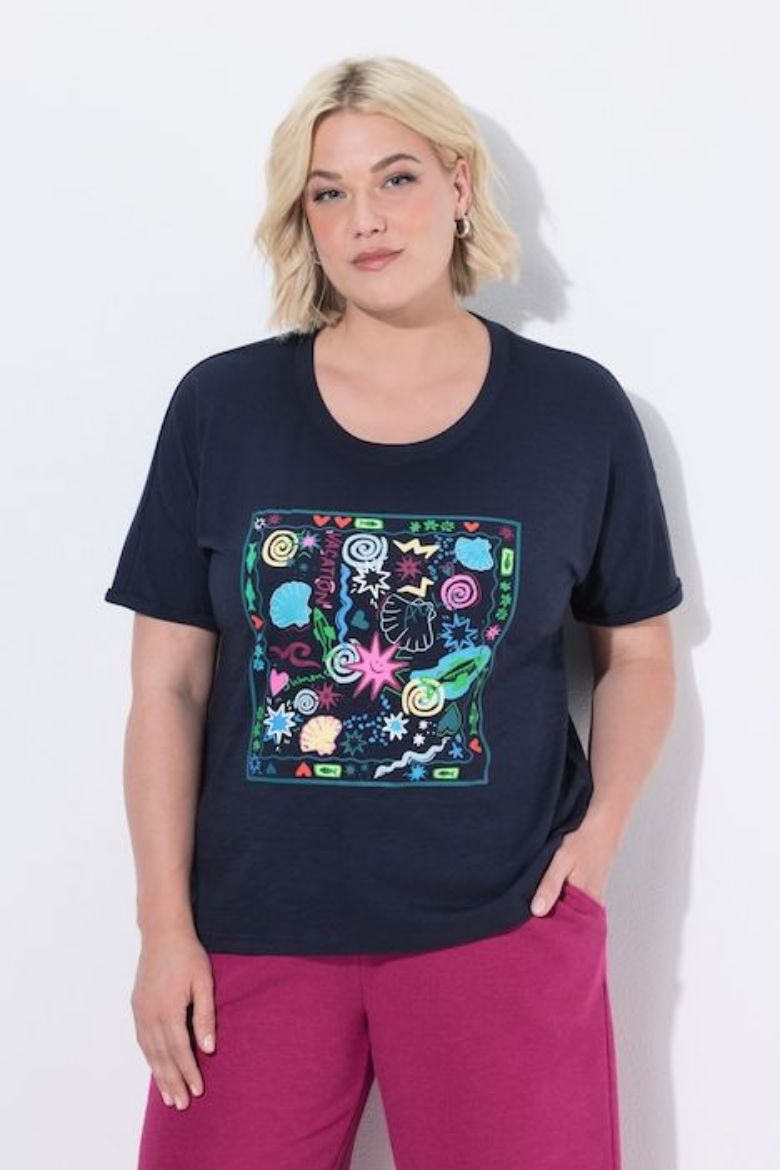 Plus size veliki brojevi Majica kratkih rukava dužeg kroja za punije