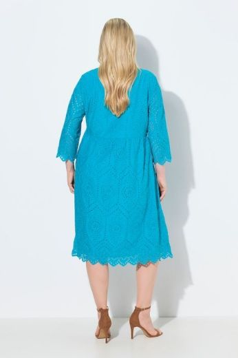 Plus size veliki brojevi Haljina midi A kroja 3/4 rukavi za punije