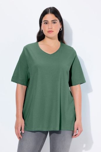 Plus size veliki brojevi Majica V izreza A kroja kratkih rukava za punije