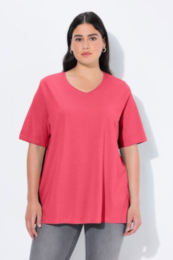 Plus size veliki brojevi Majica V izreza A kroja kratkih rukava za punije