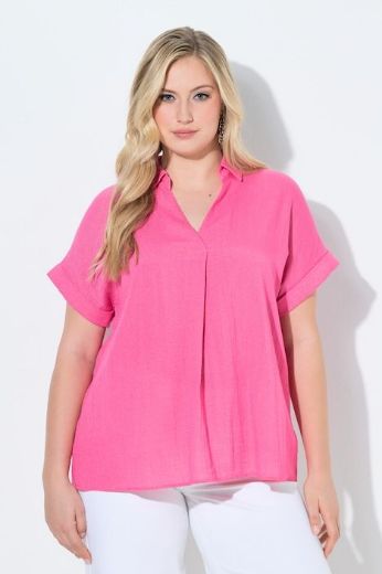 Plus size veliki brojevi Bluza spušteni rukavi s gumbima na leđima za punije