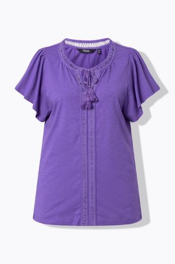 Plus size veliki brojevi Majica s vezanjem na ovratniku za punije