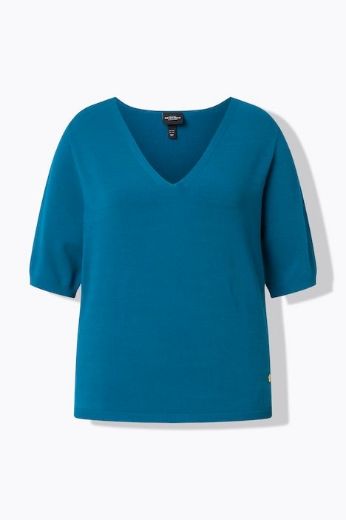 Plus size veliki brojevi Pulover polu rukava V ovratnika za punije