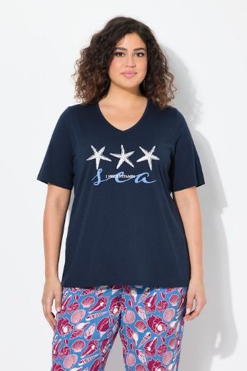 Plus size veliki brojevi Majica kratkih rukava V ovratnika za punije