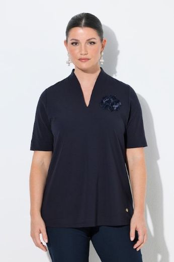 Plus size veliki brojevi Majica kratkih rukava V izreza za punije