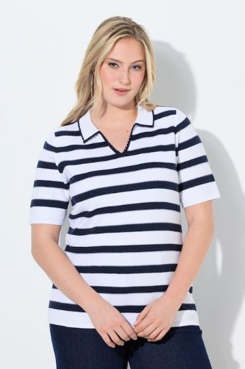 Plus size veliki brojevi Pulover kratkih rukava s kragnom za punije