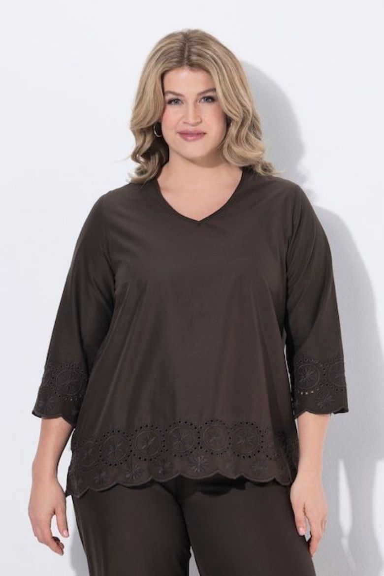 Plus size veliki brojevi Bluza 3/4 rukava pamučna za punije