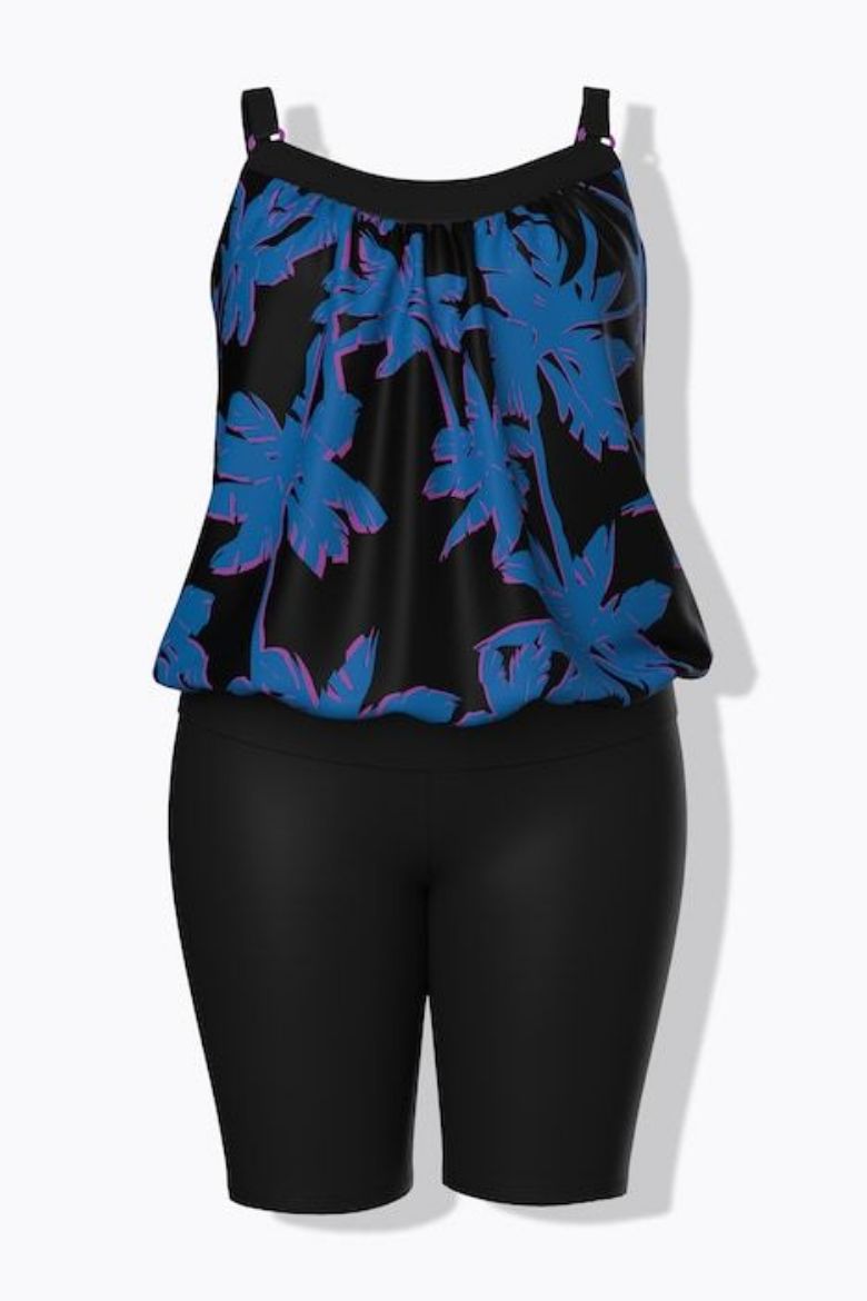 Plus size veliki brojevi Kupaći kostim tankini mekanih košarica i podesivih naramenica za punije