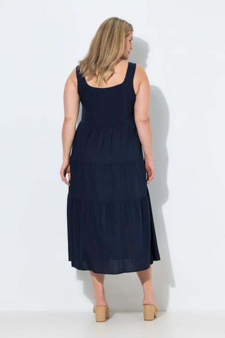 Plus size veliki brojevi Haljina bez rukava A kroja podesivih naramenica lanena za punije