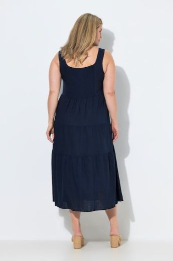 Plus size veliki brojevi Haljina bez rukava A kroja podesivih naramenica lanena za punije