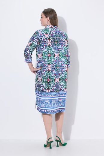 Plus size veliki brojevi Haljina 3/4 rukava A kroja s kragnom za punije