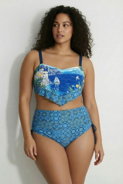 Veliki brojevi Kupaći kostim bikini  mekanih košarica i podesivih naramenica moda za punije