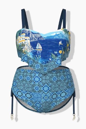 Plus size veliki brojevi Kupaći kostim bikini  mekanih košarica i podesivih naramenica za punije