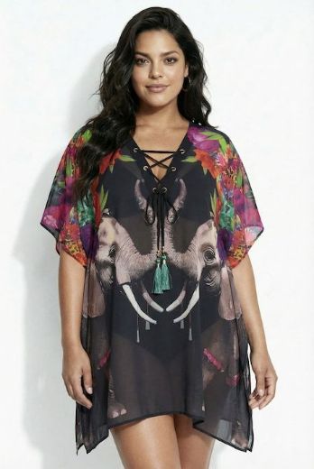 Plus size veliki brojevi Tunika kratkih rukava V izreza za punije