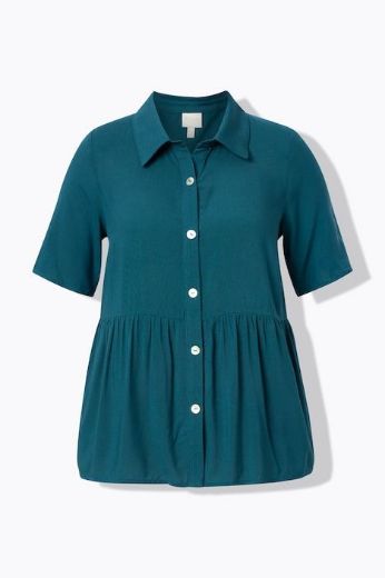 Plus size veliki brojevi Bluza kratkih rukava s kragnom za punije