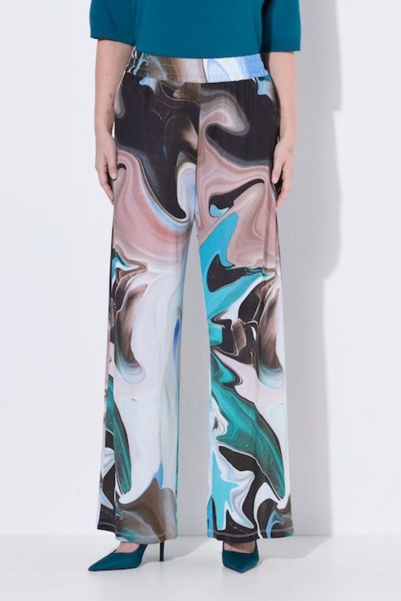 Plus size veliki brojevi Hlače širokih nogavica elastičnog struka za punije