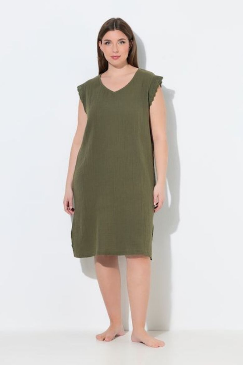 Plus size veliki brojevi Spavaćica bez rukava  muslin za punije