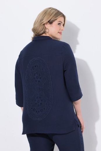 Plus size veliki brojevi Bluza 3/4 rukava muselin pamučna za punije