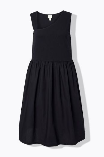 Plus size veliki brojevi Haljina midi bez rukava A kroja pamučna za punije