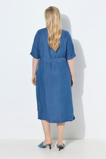 Plus size veliki brojevi Haljina kratkih rukava A  kroja s kragnom za punije