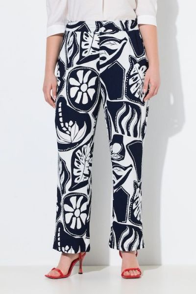 Veliki brojevi Hlače širokih nogavica elastičnog struka moda za punije