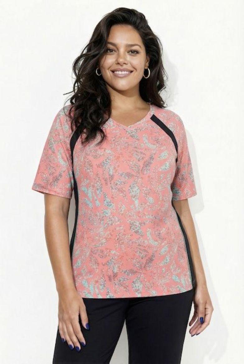 Plus size veliki brojevi Majica kratkih rukava V izreza za punije