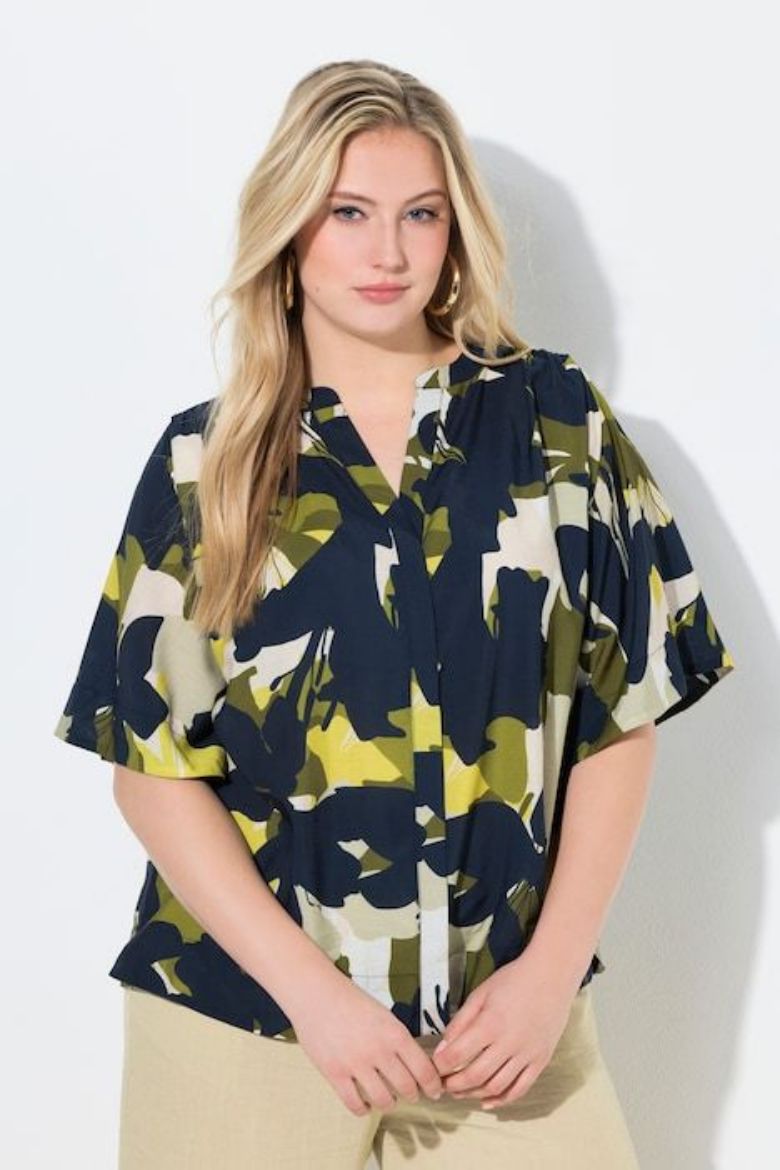 Plus size veliki brojevi Bluza kratkih rukava šireg kroja za punije