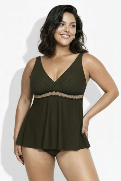 Veliki brojevi Kupaći kostim haljina moda za punije