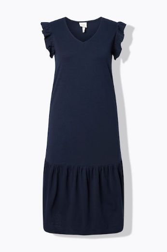 Plus size veliki brojevi Haljina midi 3/4 rukava V izreza za punije