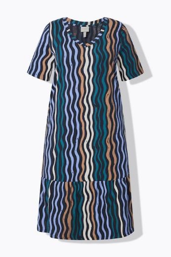 Plus size veliki brojevi Haljina midi kratkih rukava pamučna za punije