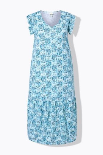 Plus size veliki brojevi Haljina maxi kratkih rukava pamučna za punije