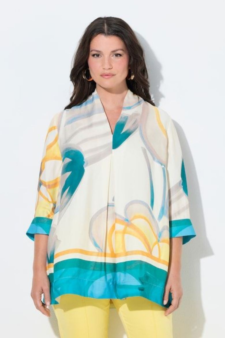 Plus size veliki brojevi Haljina kratkih rukava A kroja za punije