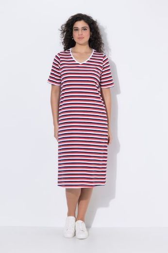 Plus size veliki brojevi Haljina midi kratkih rukava A kroja za punije